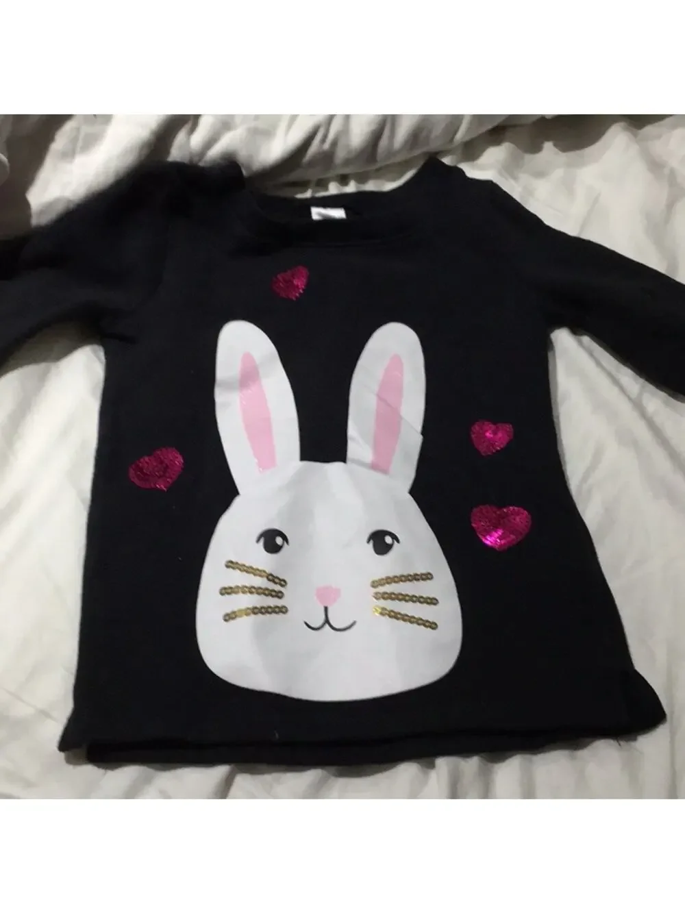 Carters 4t Black sweatshirt with bunny worn once